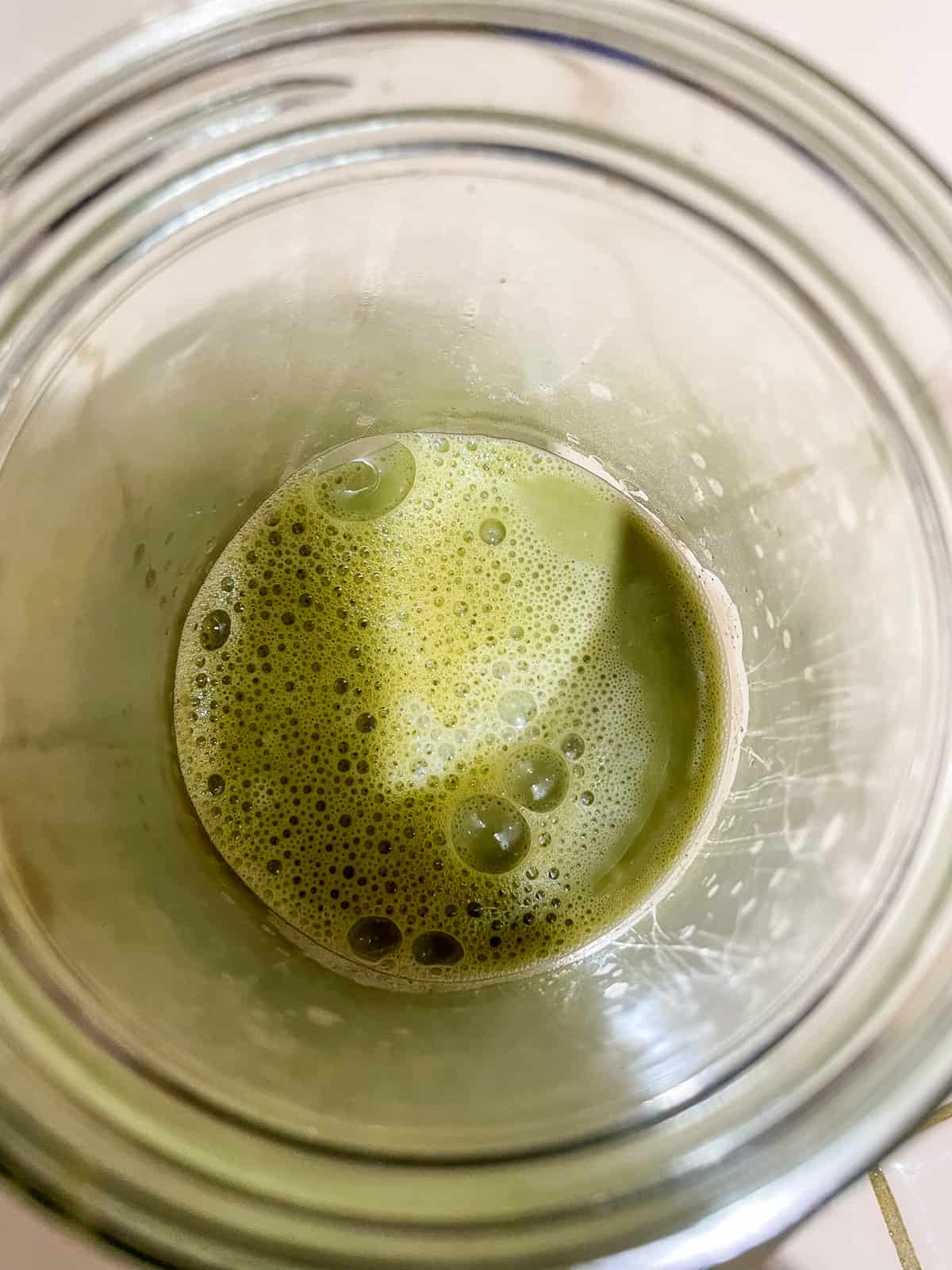 Process 3.3 what whisked matcha looks like