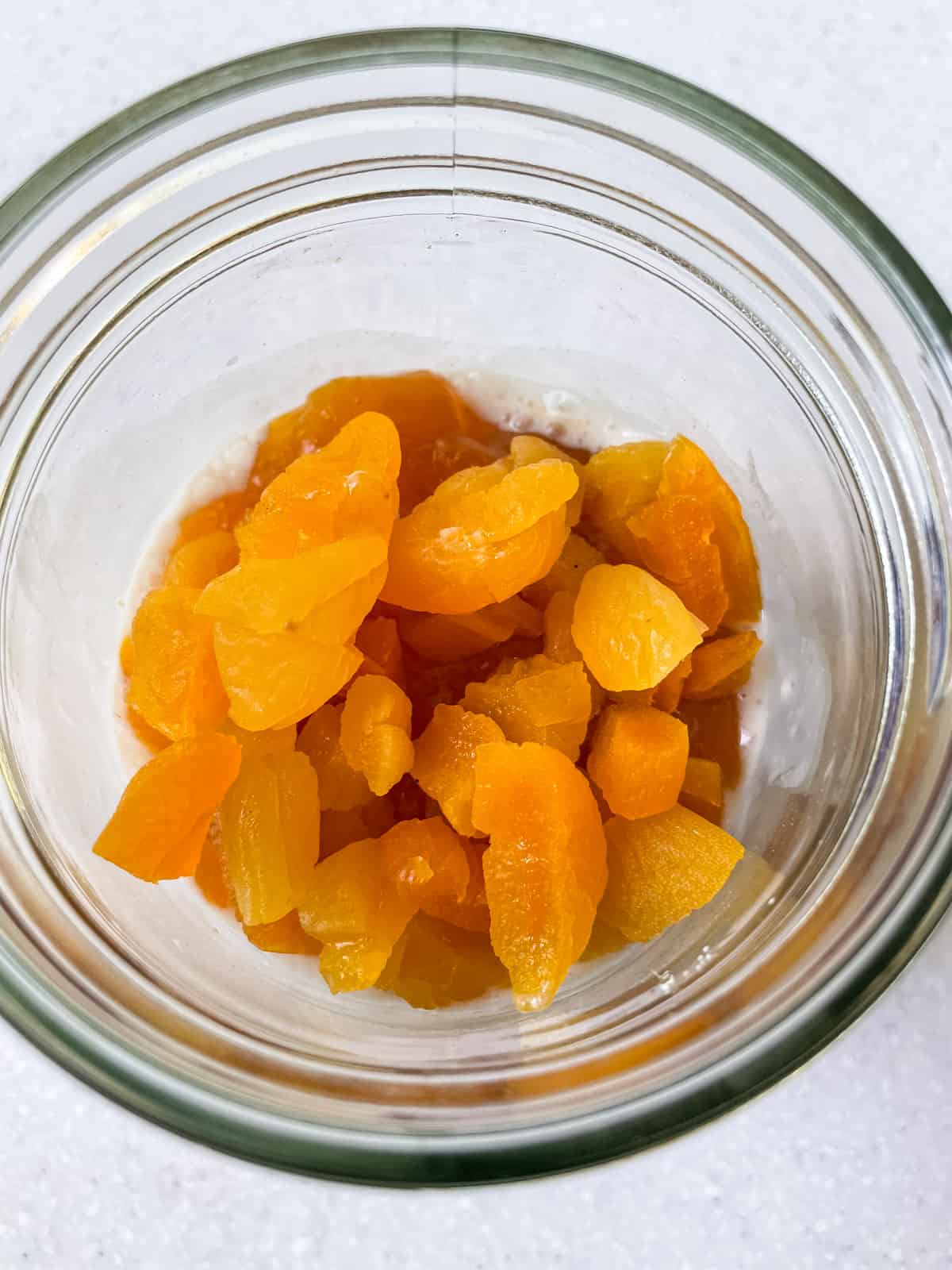 add chopped dried apricots to jar