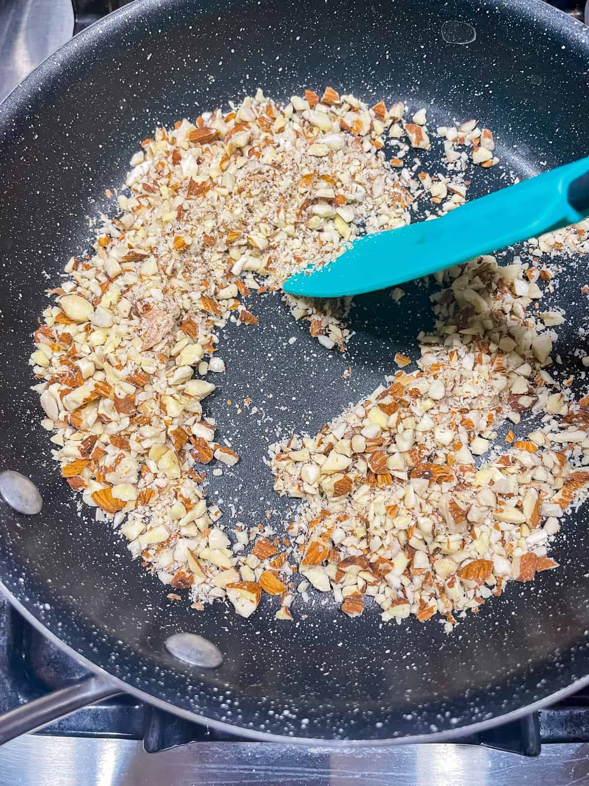 Process roasting almonds in pan 2