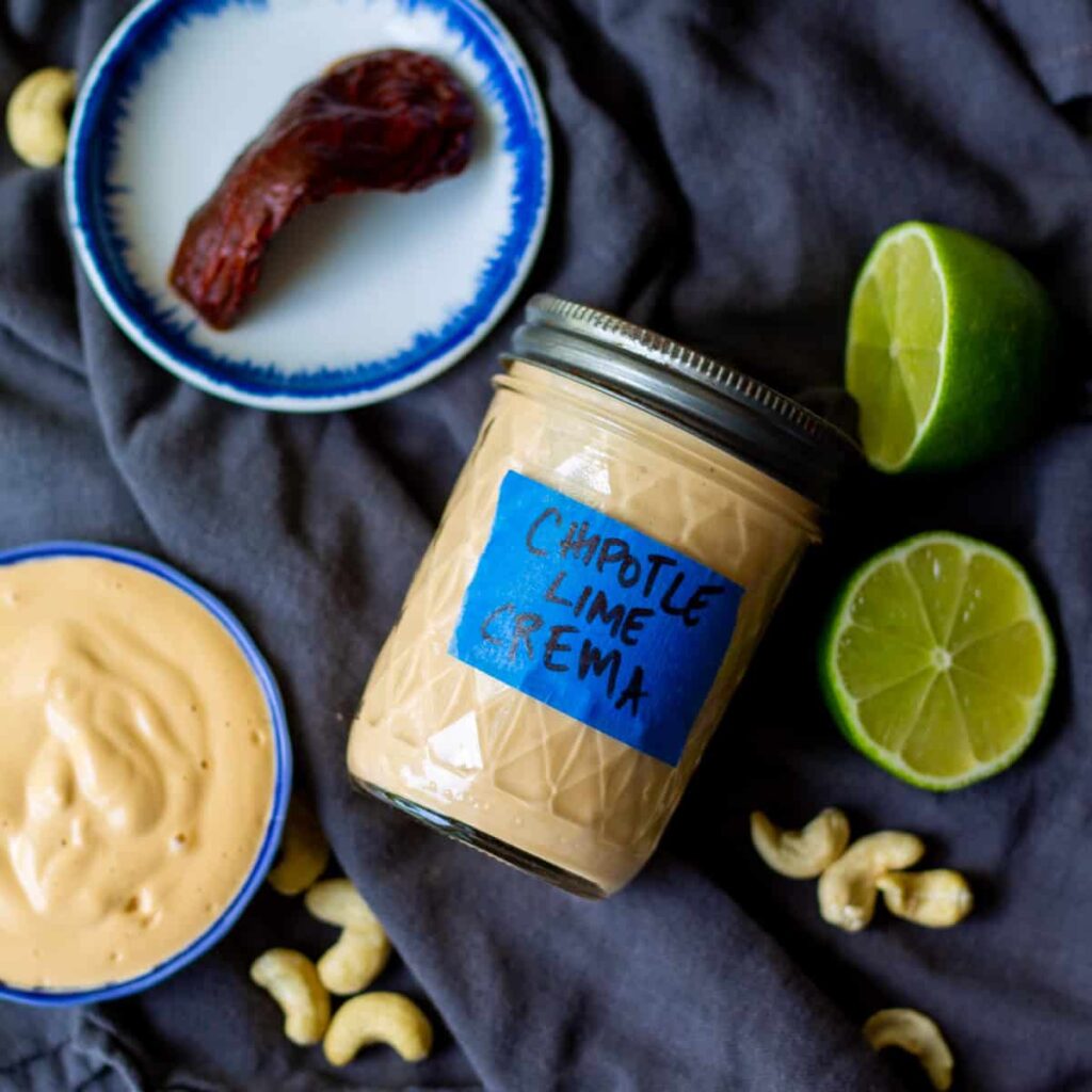 Vegan Chipotle Crema (chipotle lime cashew cream)