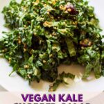 pinterest image - a plate of kale salad