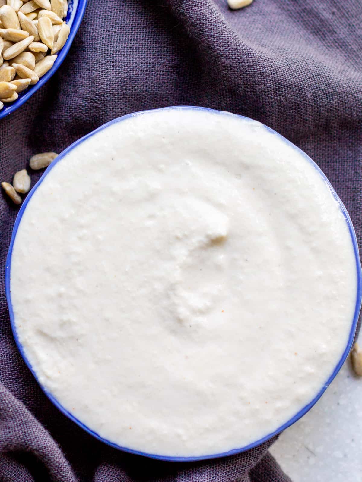 bowl of sunflower seed sour cream