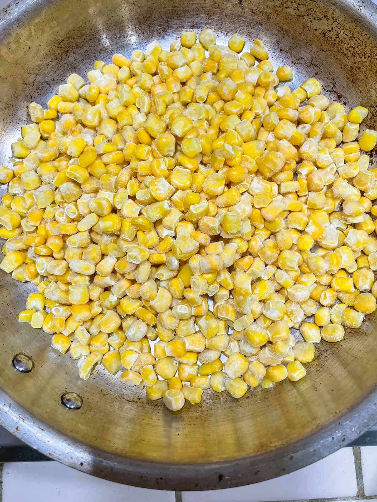 Process step 1 add frozen corn to hot pan