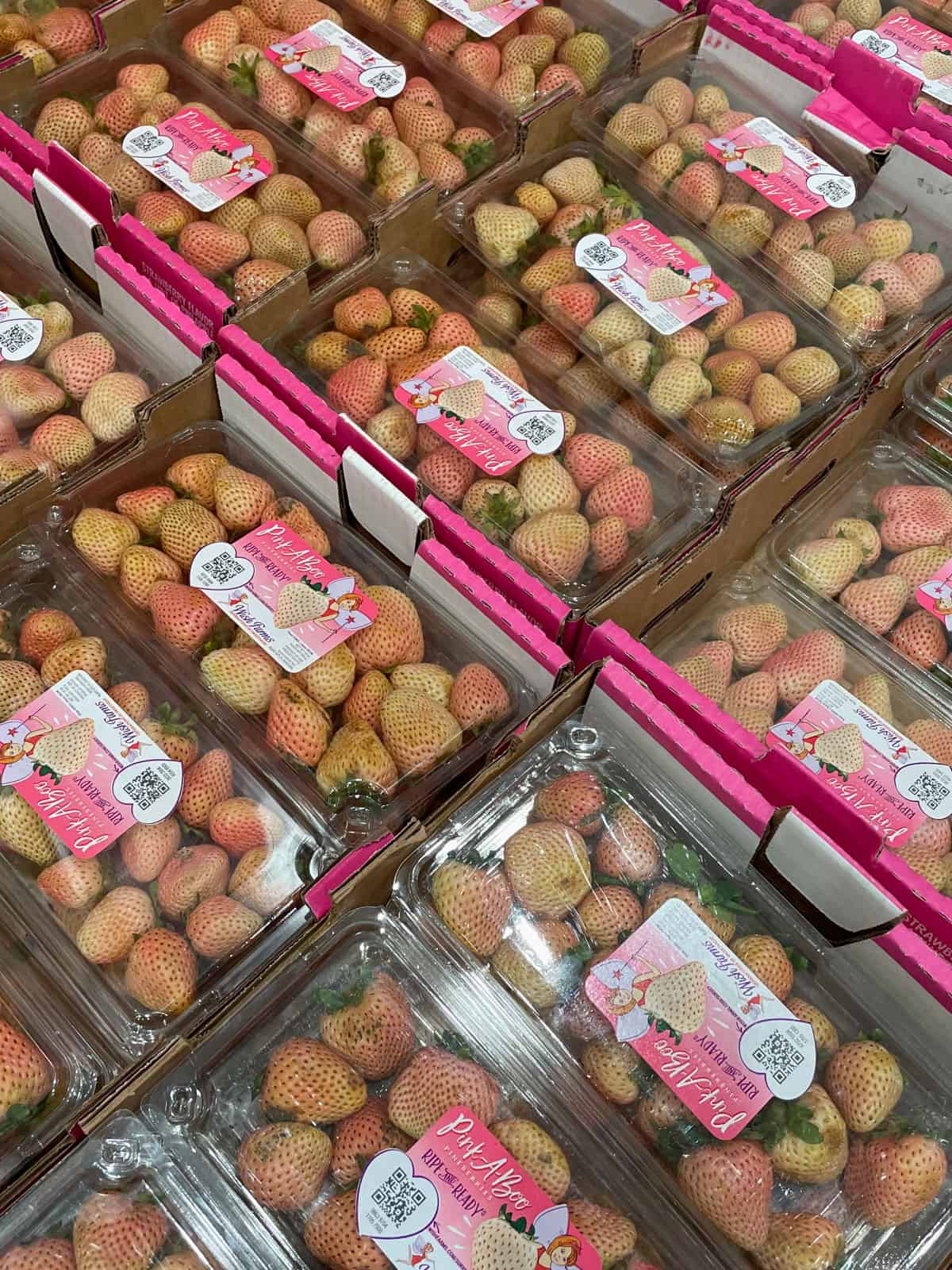 pink pineberries in packages
