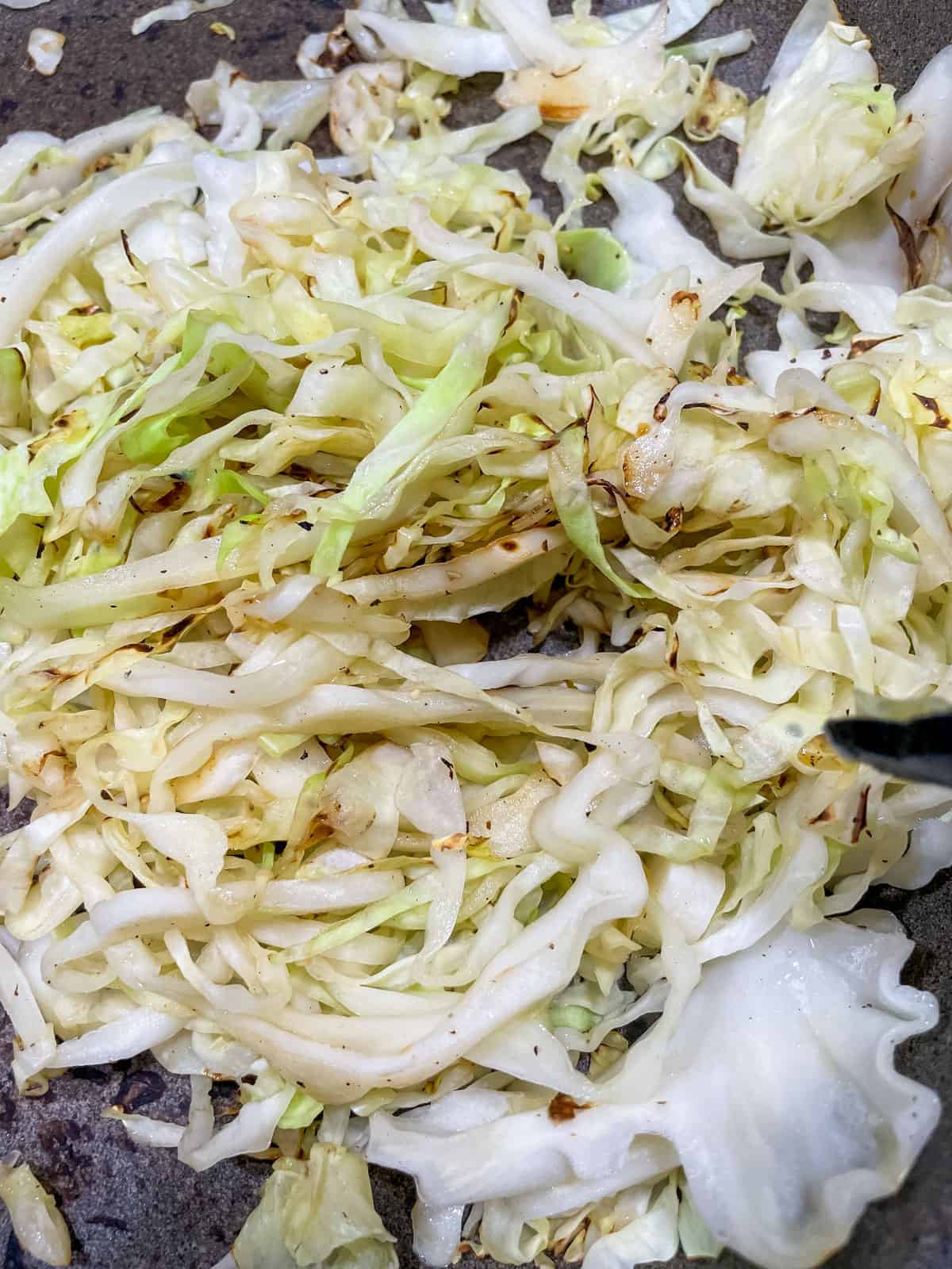 Process Step 6 for Charred Black Pepper Cabbage Strips oil-free - cook until tender