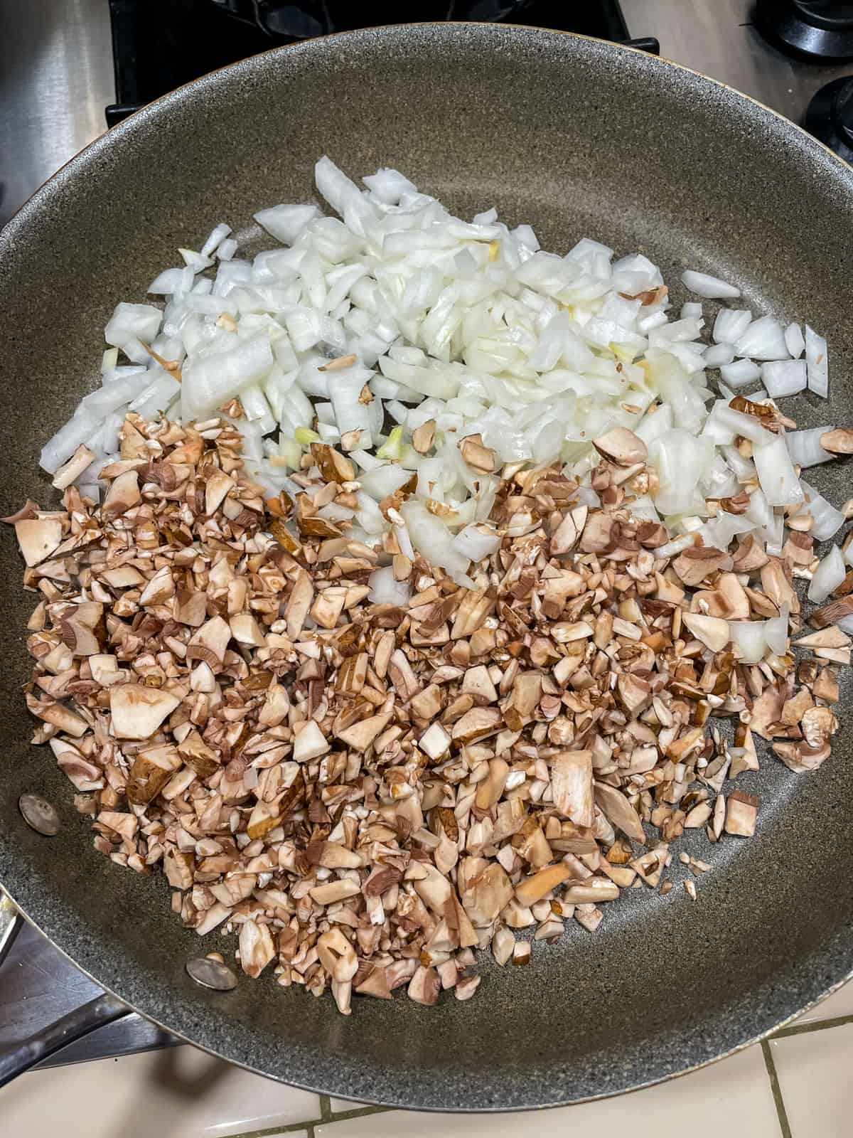 Step 1 - Saute mushroom and onion