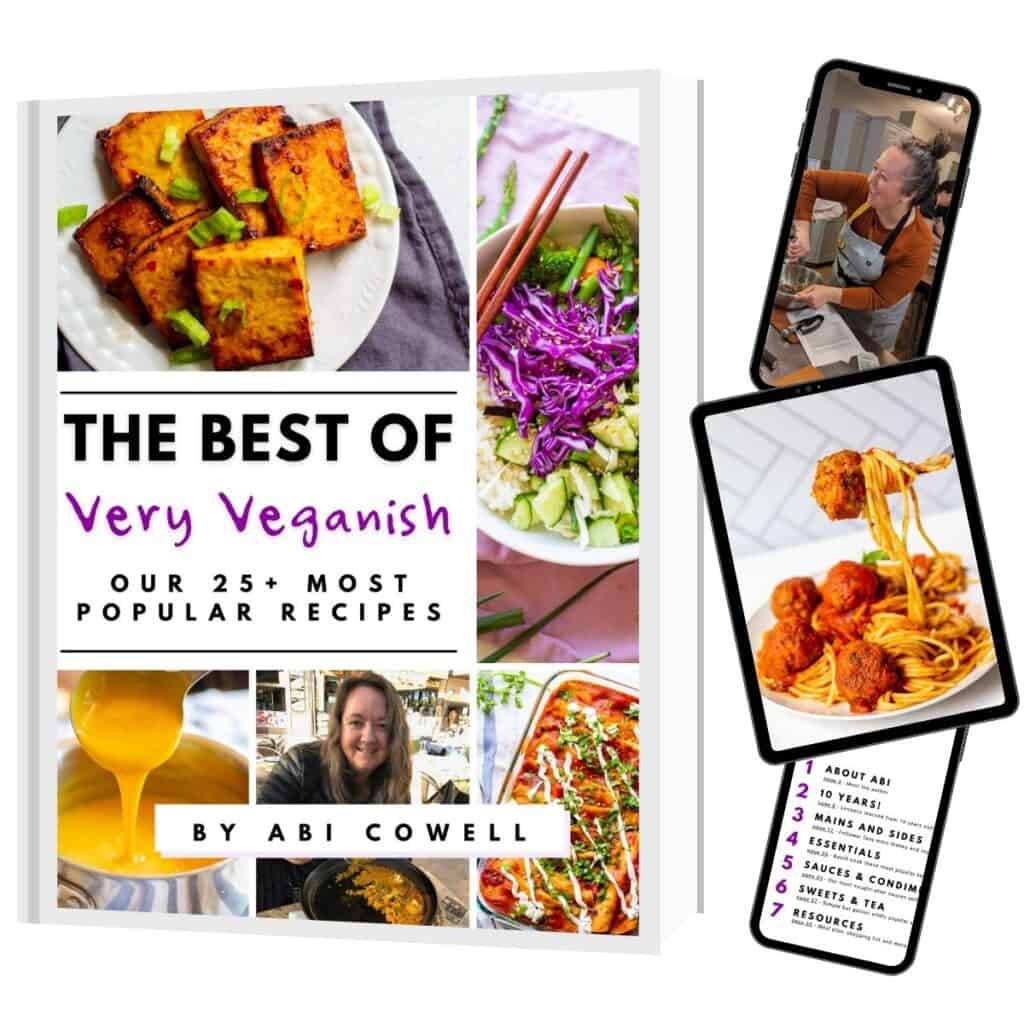 cover of "The Best of Very Veganish" digital cookbook by Abi Cowell