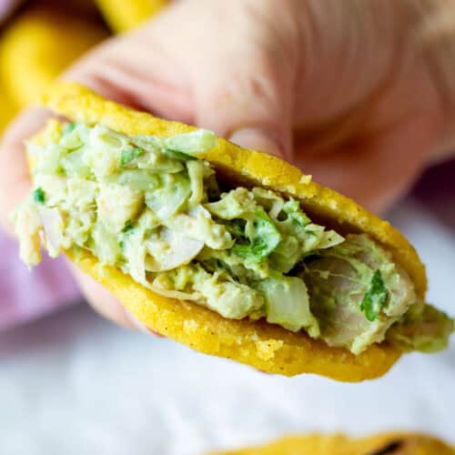 Venezuelan Arepa Reina Pepiada Vegana with Jackfruit and Avocado - Very ...