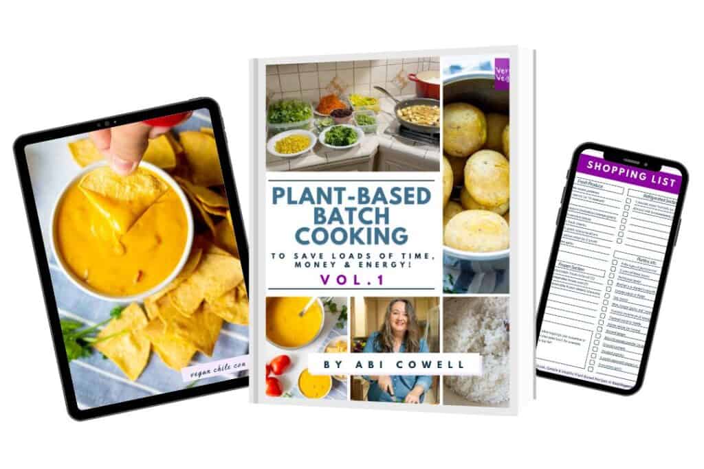 preview of book cover of "Plant-Based Batch Cooking to save loads of time, money & energy - Volume 1"