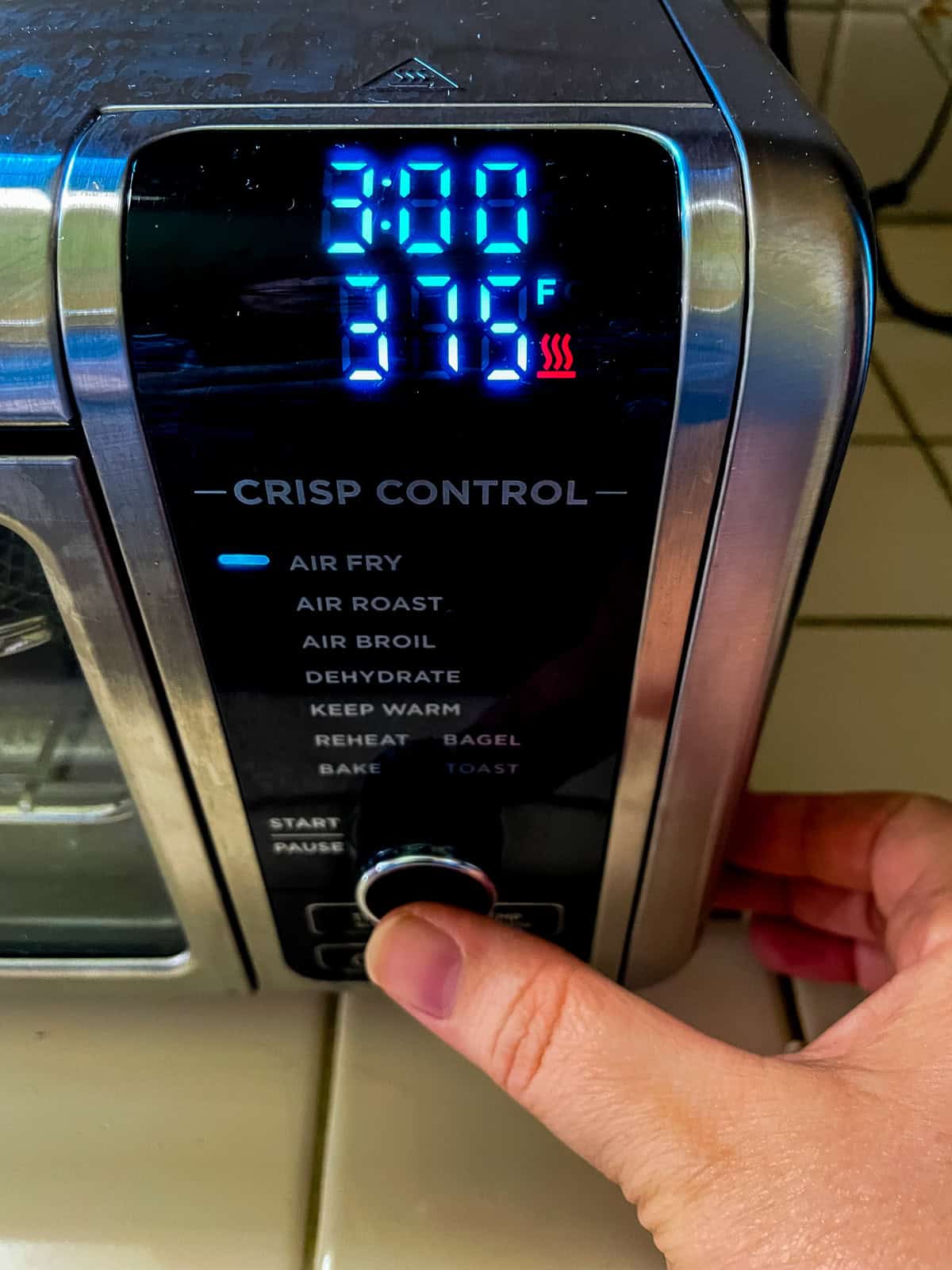 air fryer setting for baking tostada shells in the Ninja Foodi air fryer