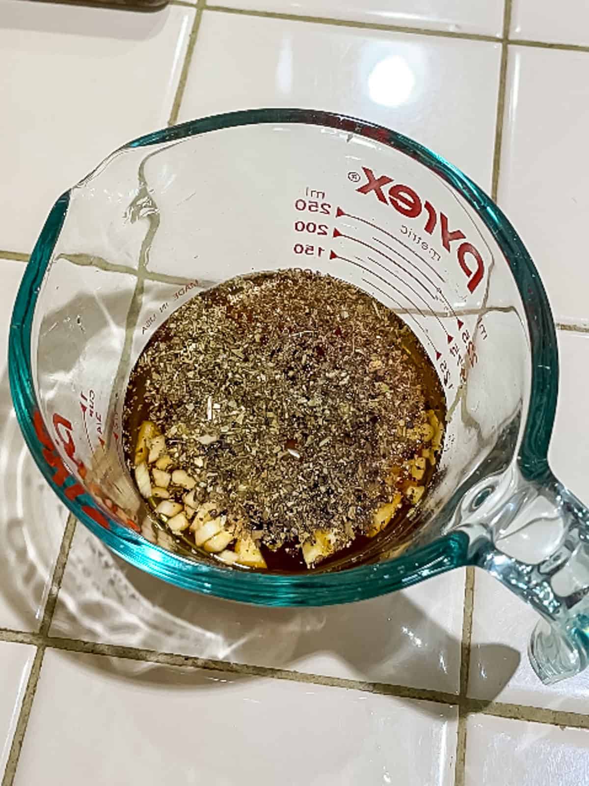 Process Step 1 added all dressing ingredients to glass measuring cup