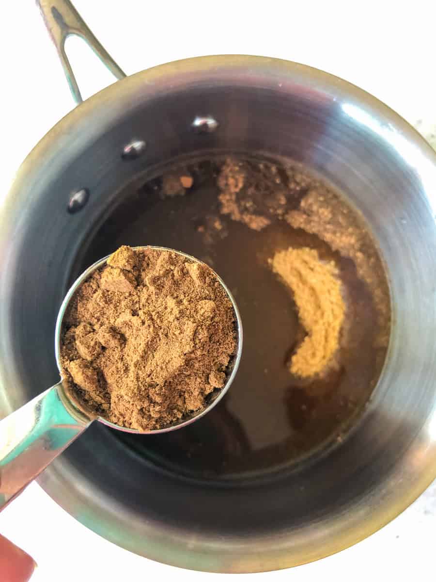 Process step 2 add pumpkin pie spice to saucepan