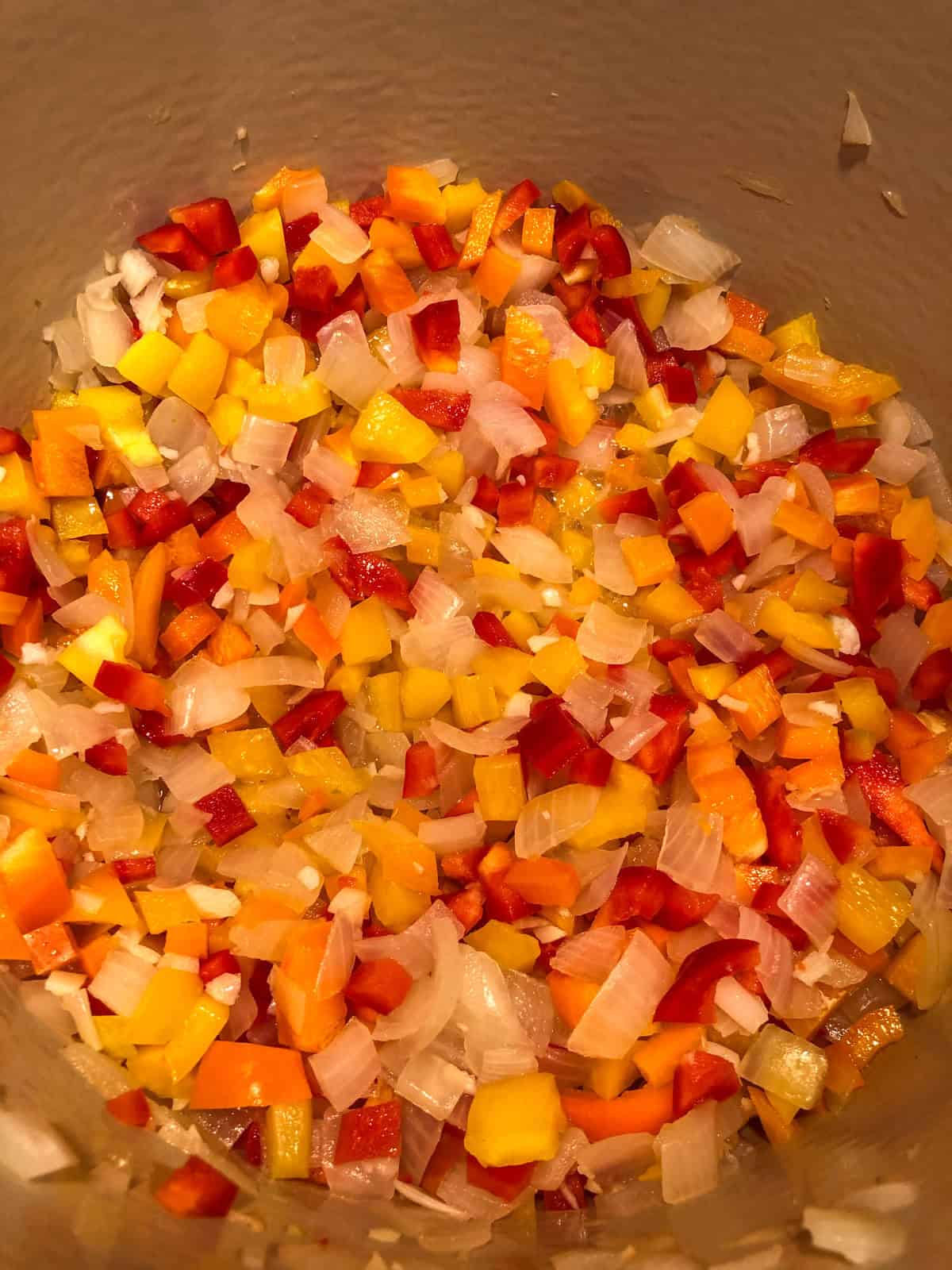 Process step 2 - saute bell peppers