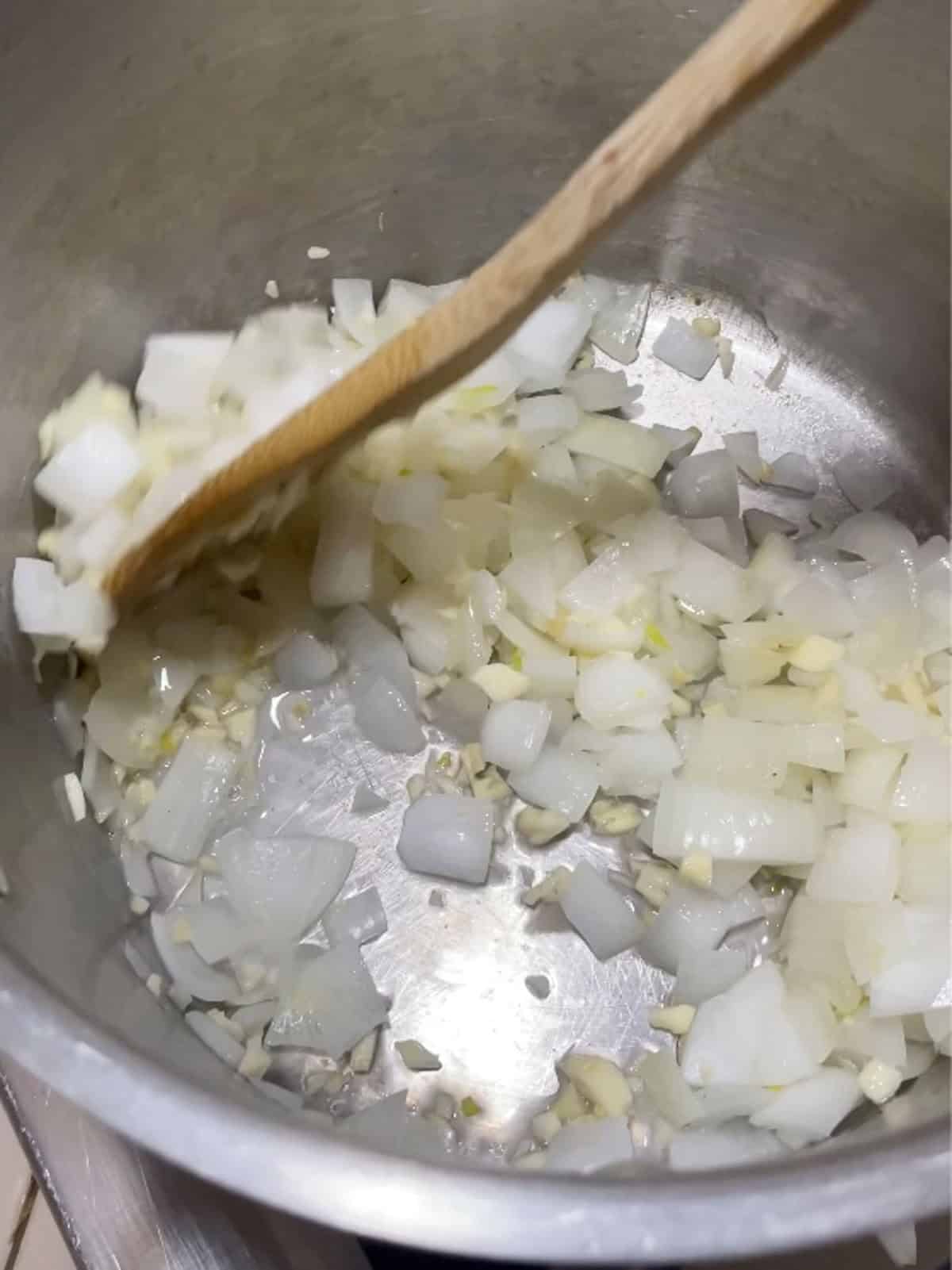 saute onions and garlic