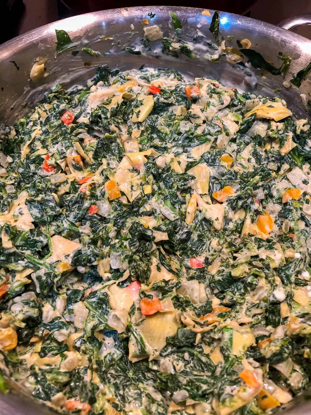 Process step 5 - turn off heat and mix in vegan sour cream